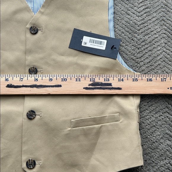 Tommy Hilfiger Boys 3-Piece Khaki Vest Pants Bow Tie Set Size 10 NWT - Picture 4 of 12